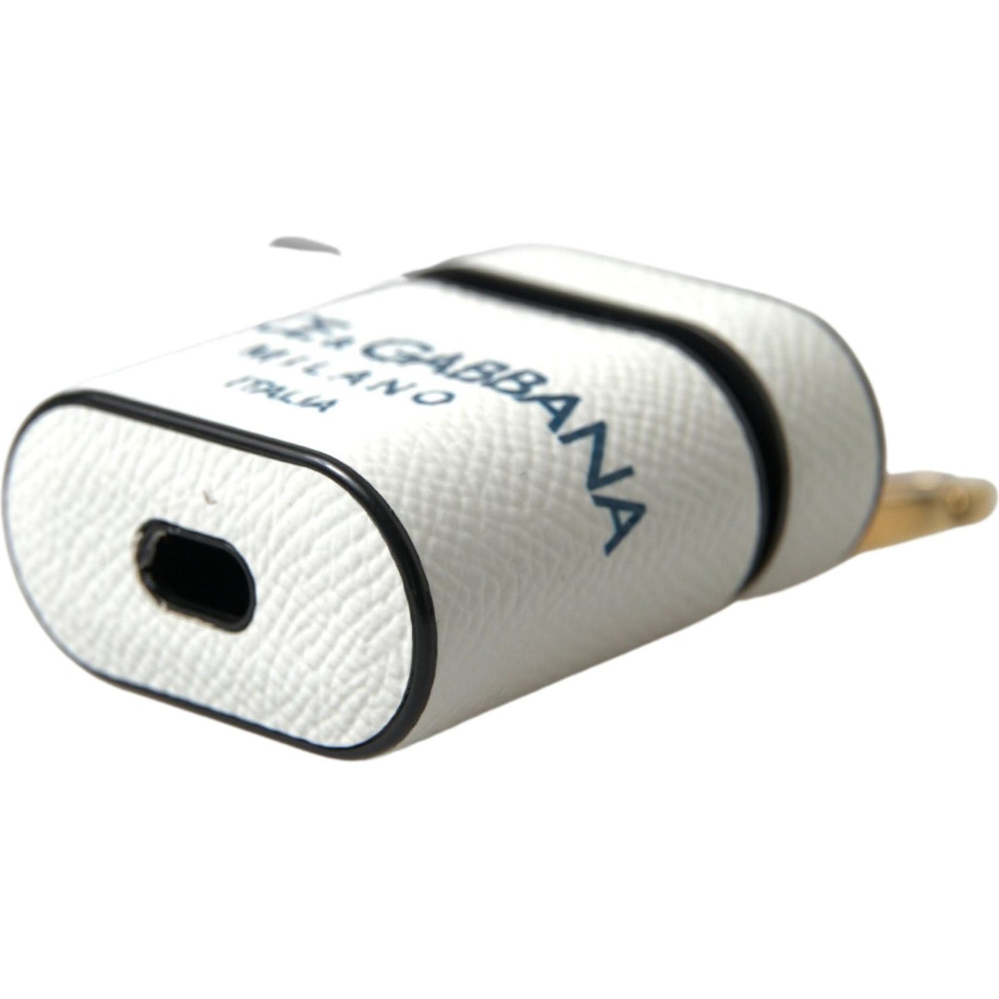 Dolce & Gabbana Elegant Leather Airpods Case in White & Blue Dolce & Gabbana Light Gray