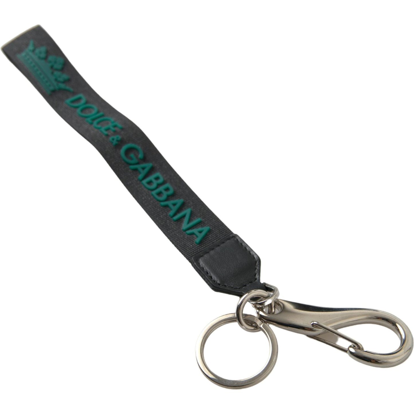 Dolce & Gabbana Chic Crown Rubber Logo Keychain Dolce & Gabbana Dark Slate Gray