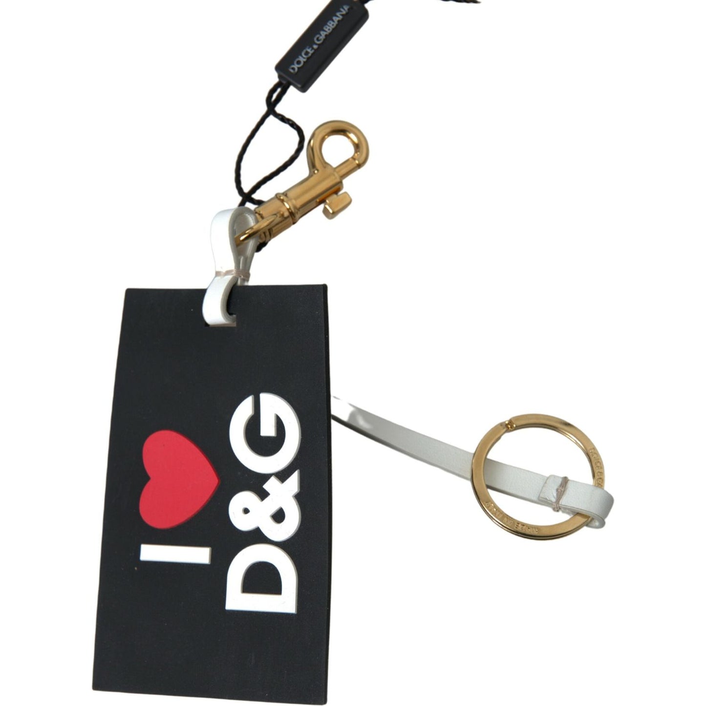 Dolce & Gabbana Chic Black and Gold Designer Keychain Dolce & Gabbana Tan