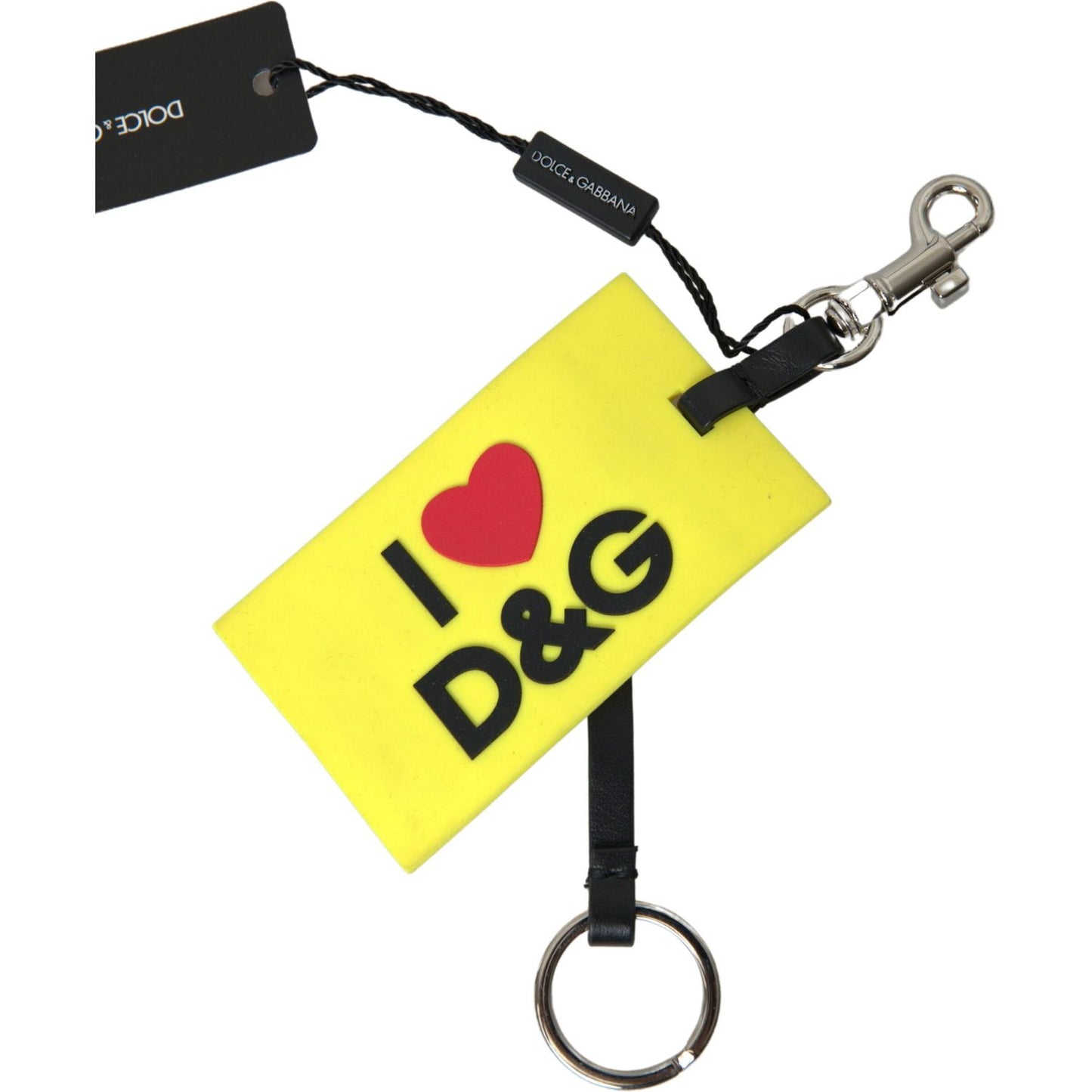 Dolce & Gabbana Chic Yellow Keyring with Logo Hardware Dolce & Gabbana Light Goldenrod