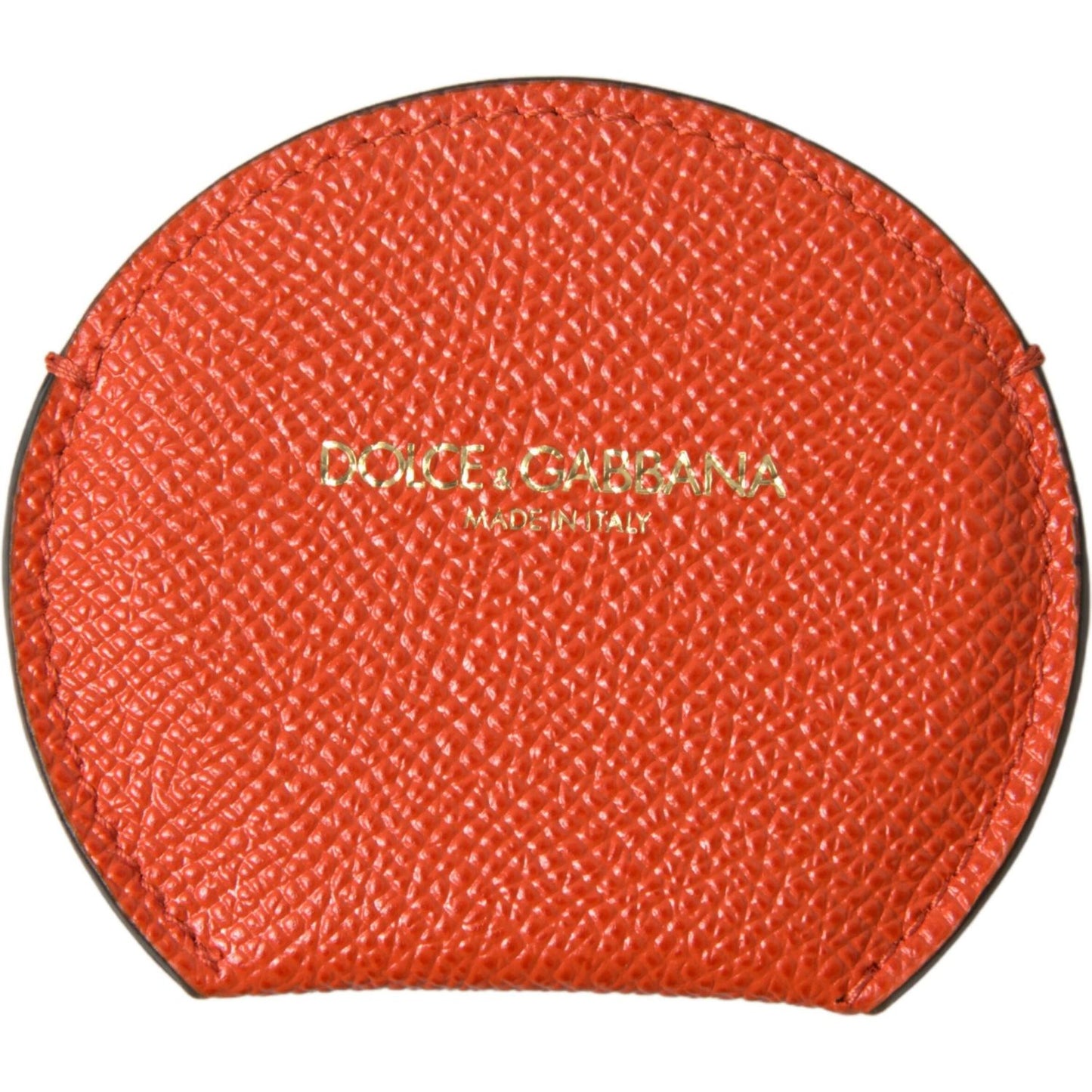 Dolce & Gabbana Elegant Orange Calfskin Mirror Holder Dolce & Gabbana Chocolate