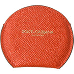 Dolce & Gabbana Elegant Orange Calfskin Mirror Holder Dolce & Gabbana Chocolate