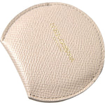 Dolce & Gabbana Elegant Calfskin Leather Hand Mirror Holder Dolce & Gabbana Light Gray