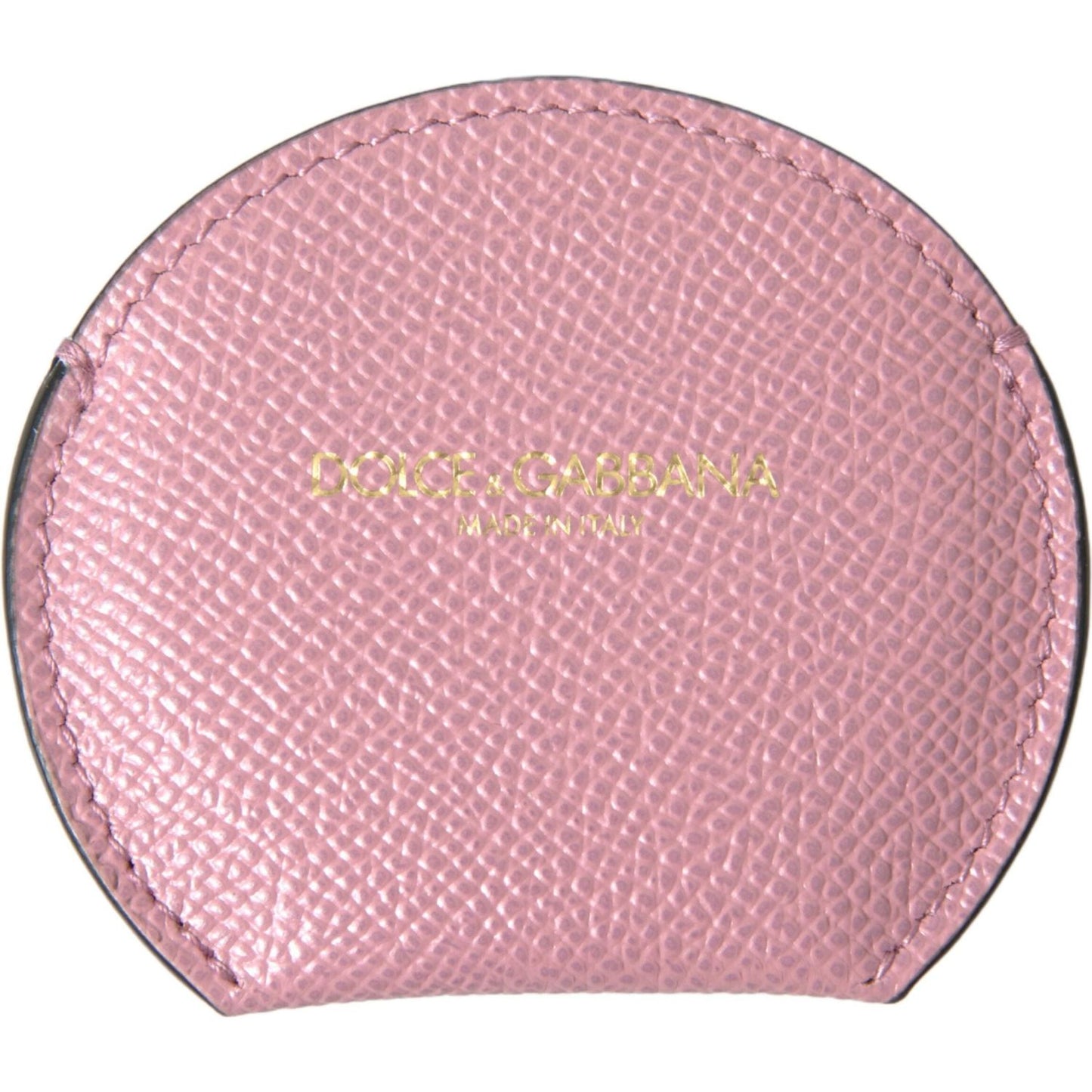 Dolce & Gabbana Elegant Pink Leather Hand Mirror Holder Dolce & Gabbana Rosy Brown