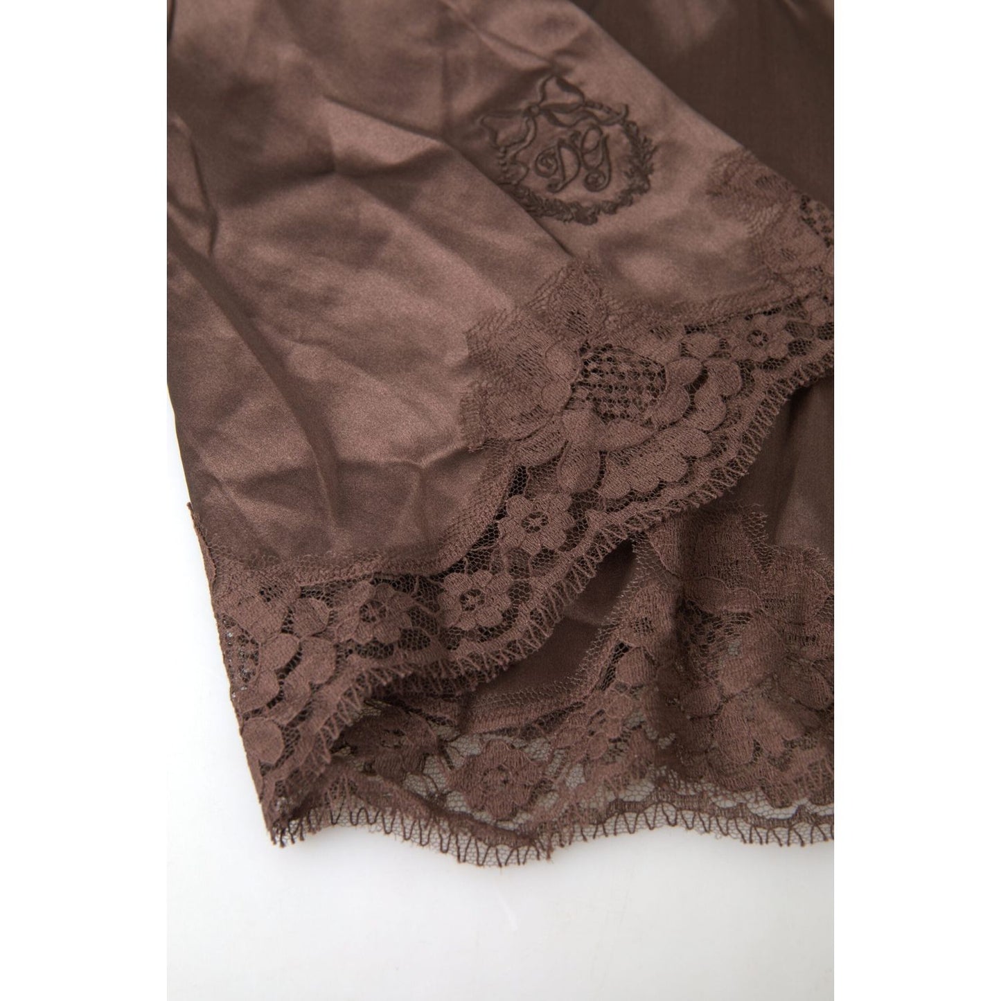 Dolce & Gabbana Silk Blend Camisole Top in Brown Dolce & Gabbana Dark Olive Green
