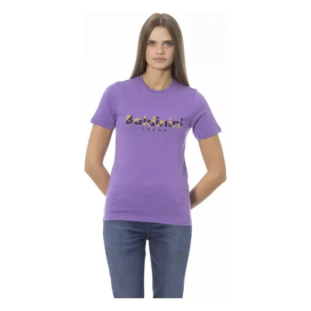 Baldinini Trend Purple Cotton Women T-Shirt Baldinini Trend Light Slate Gray