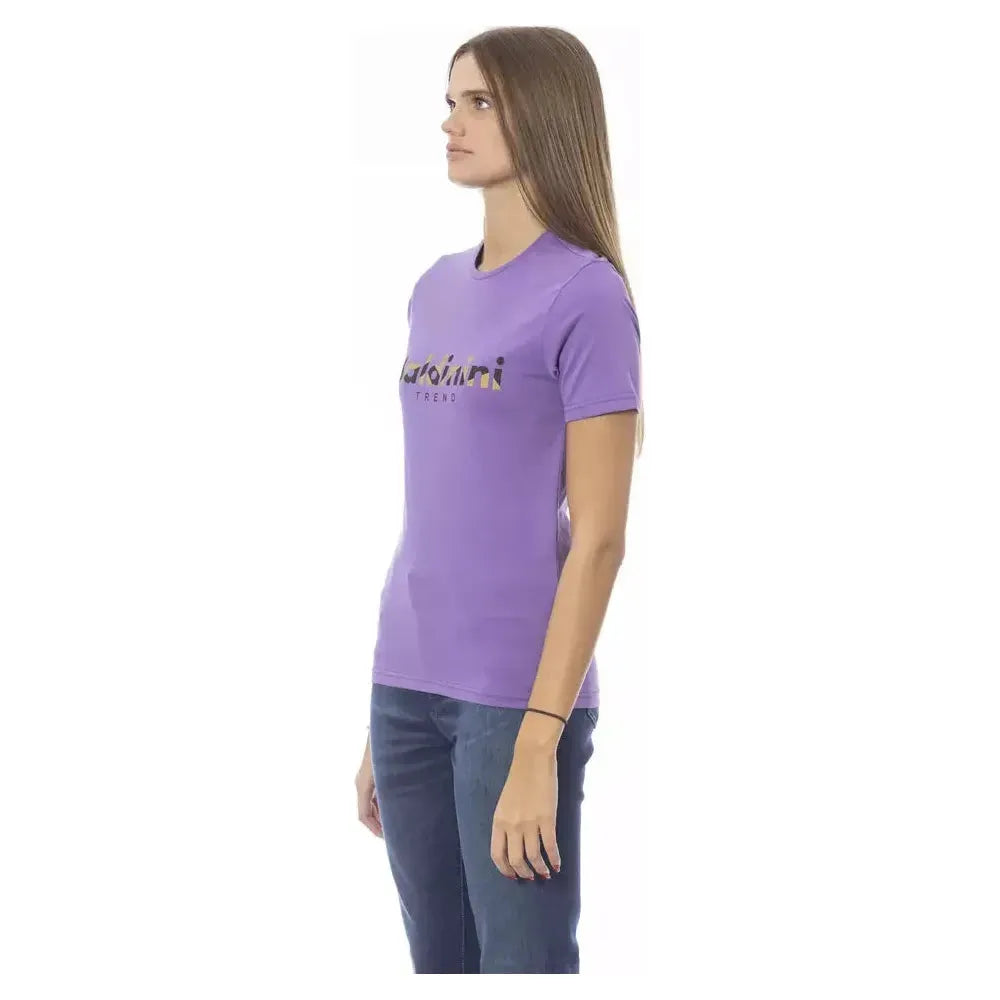 Baldinini Trend Purple Cotton Women T-Shirt Baldinini Trend Rosy Brown