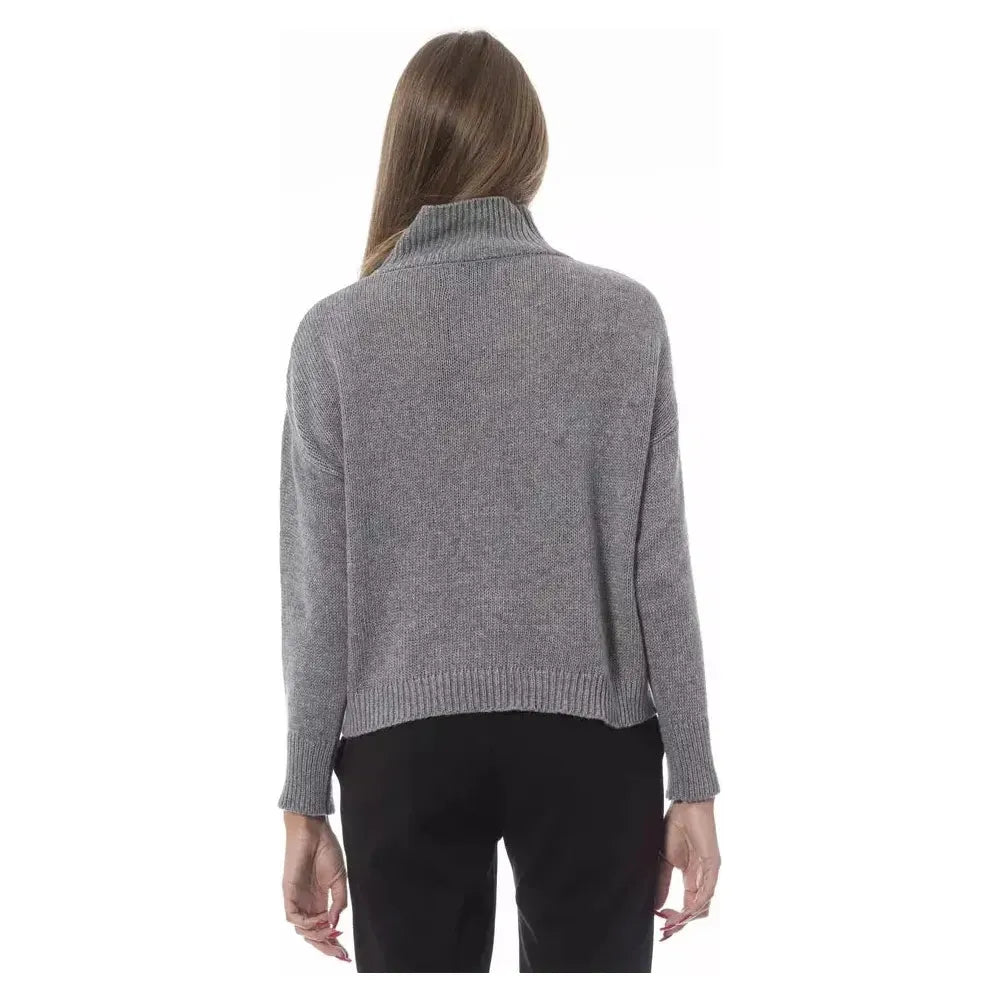 Baldinini Trend Gray Wool Women Sweater Baldinini Trend Dim Gray