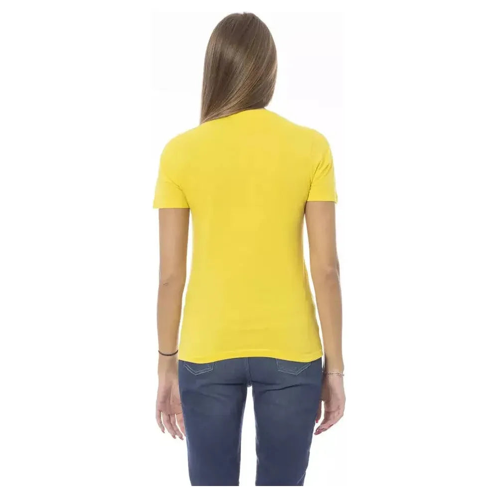 Baldinini Trend Yellow Cotton Women T-Shirt Baldinini Trend Sandy Brown