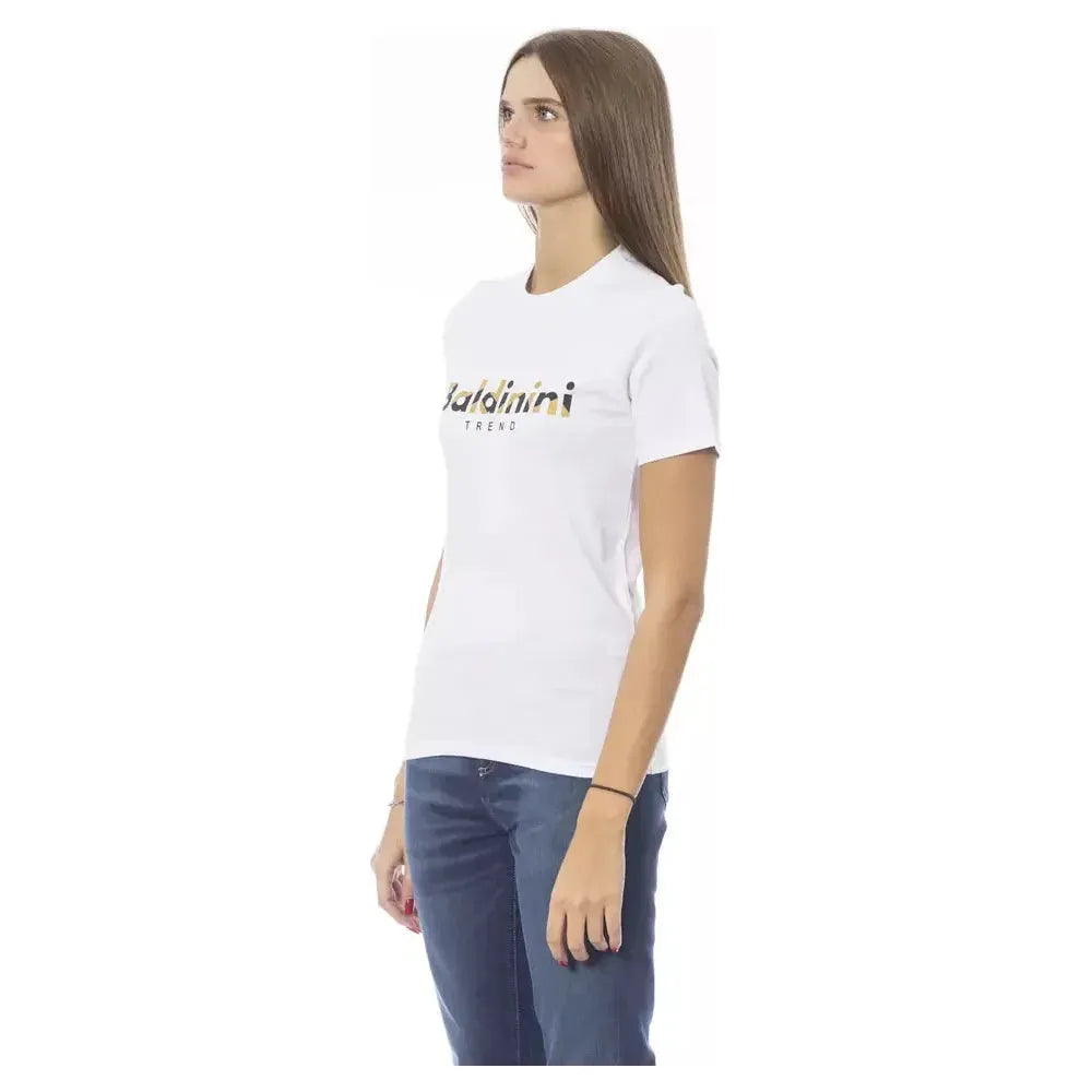 Baldinini Trend White Cotton Women T-Shirt Baldinini Trend Lavender