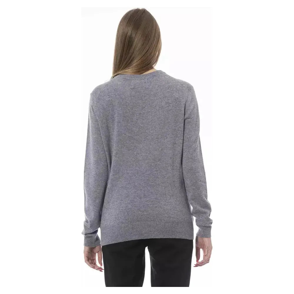 Baldinini Trend Gray Viscose Women Sweater Baldinini Trend Slate Gray