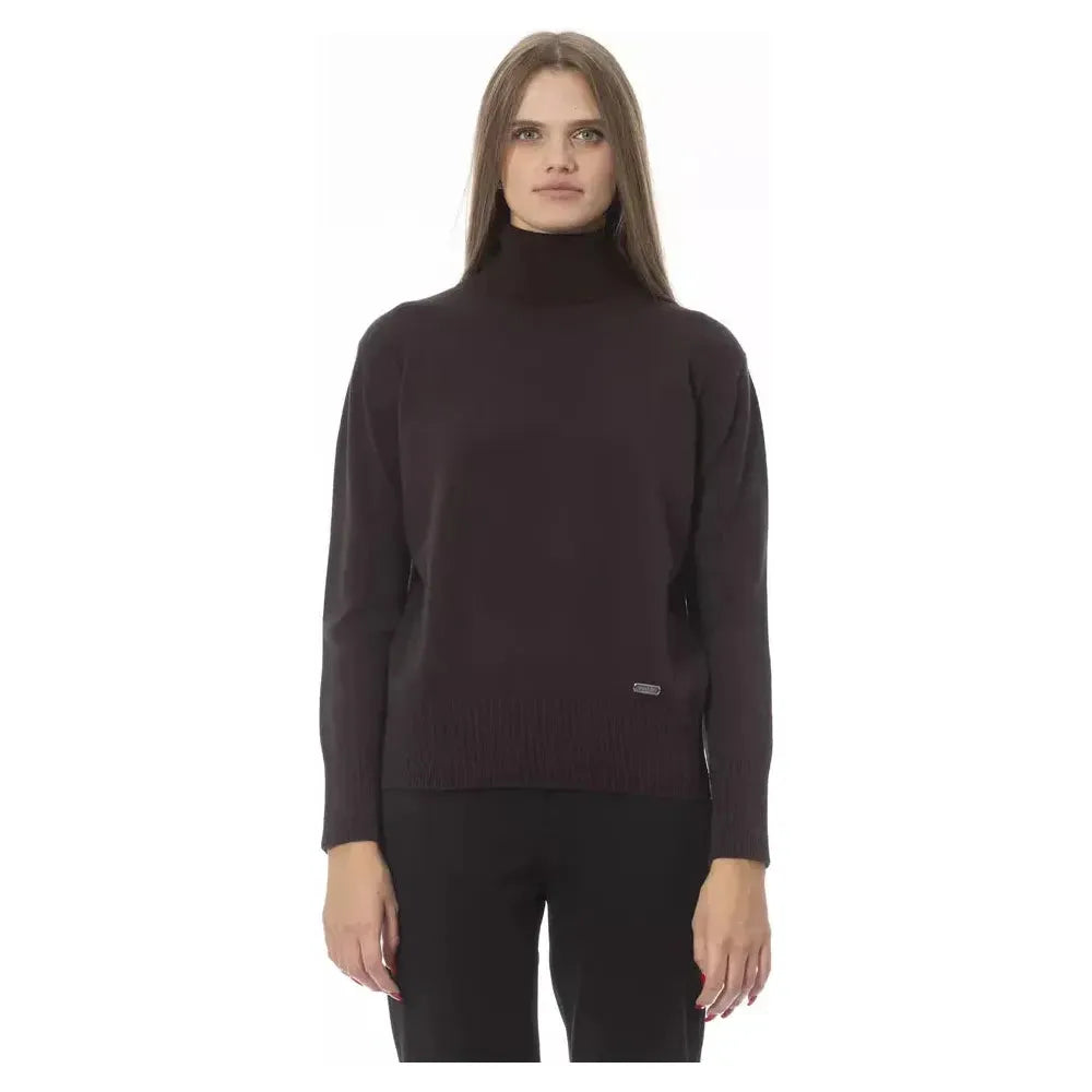 Baldinini Trend Brown Wool Women Sweater Baldinini Trend Dark Slate Gray