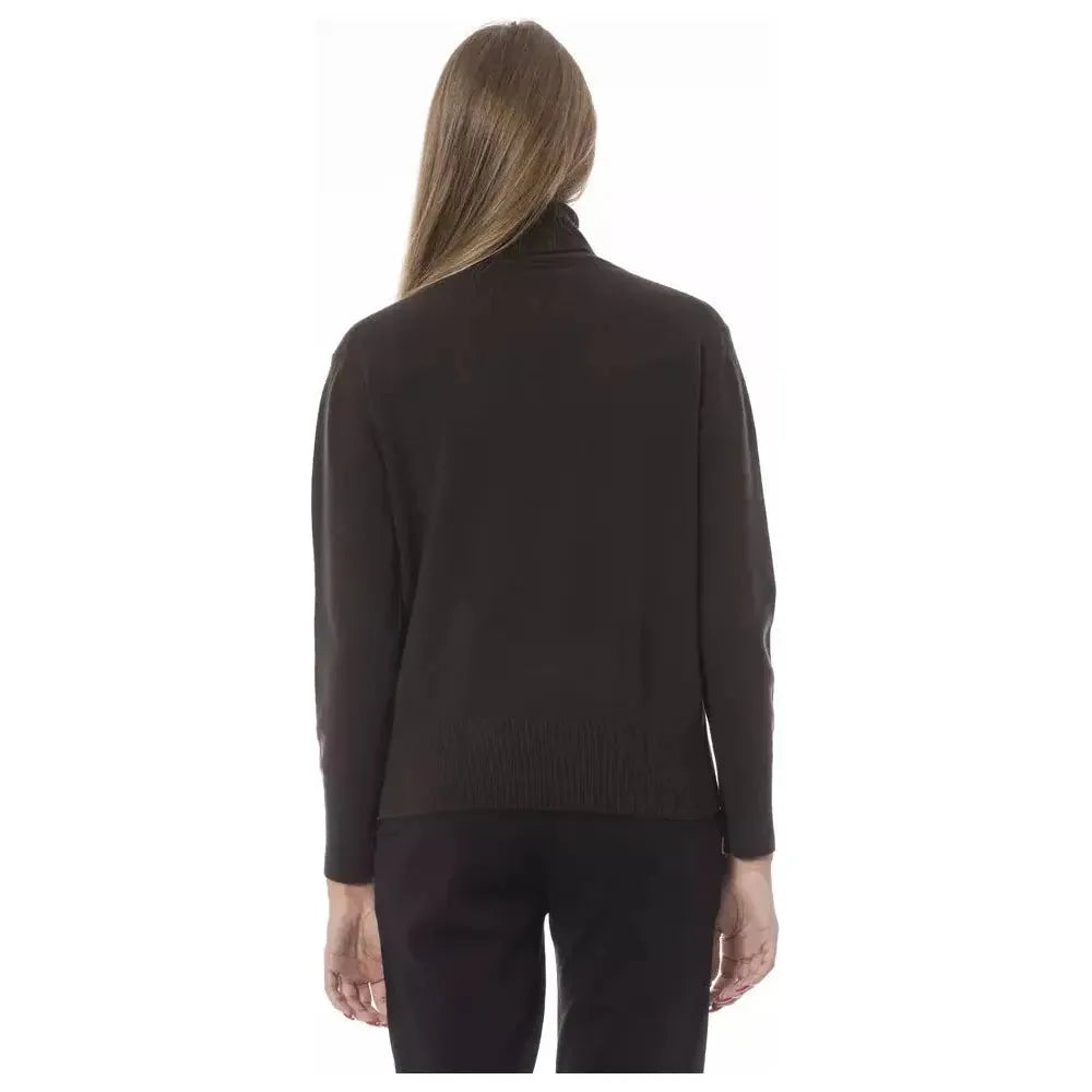 Baldinini Trend Brown Wool Women Sweater Baldinini Trend Dark Slate Gray