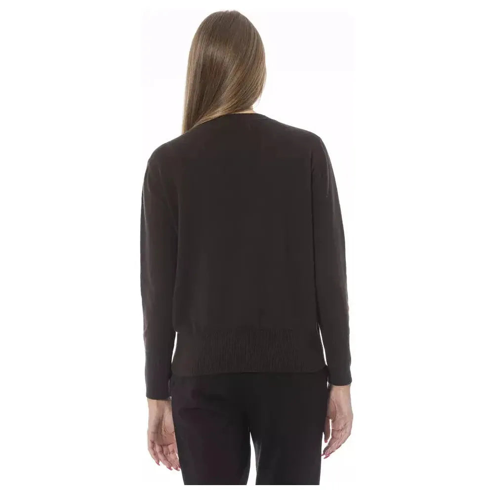 Baldinini Trend Brown Wool Women Sweater Baldinini Trend Dark Slate Gray