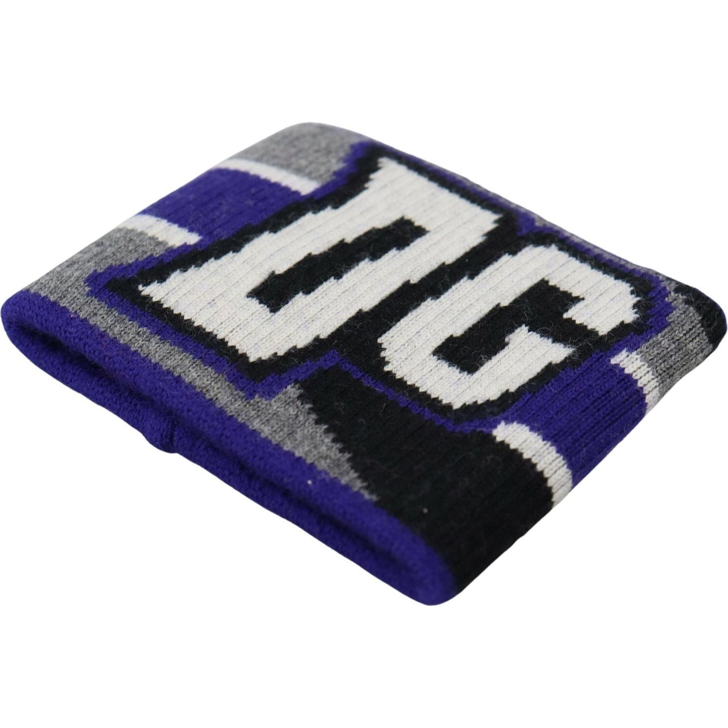Dolce & Gabbana Regal Purple Wool Wrist Wrap Dolce & Gabbana Light Gray