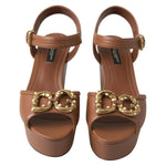 Dolce & Gabbana Dolce & Gabbana Chic Brown Leather Ankle Strap Wedges LA10214-35.5 1728,67345645728,Brown,Dolce & Gabbana,EU35.5/US5,EU35/US4.5,EU36/US5.5,Material: 100% Leather,New with tags,Sandals - Women - Shoes,Shoes,Women,Women - Shoes