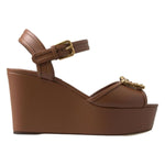 Dolce & Gabbana Dolce & Gabbana Chic Brown Leather Ankle Strap Wedges LA10214-35.5 1728,67345645728,Brown,Dolce & Gabbana,EU35.5/US5,EU35/US4.5,EU36/US5.5,Material: 100% Leather,New with tags,Sandals - Women - Shoes,Shoes,Women,Women - Shoes