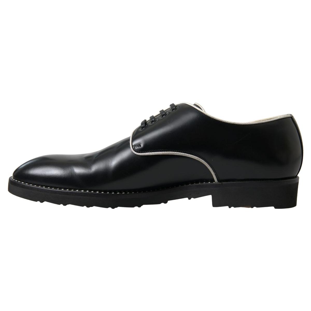 Dolce & Gabbana Elegant Black and White Formal Men's Shoes Dolce & Gabbana Black