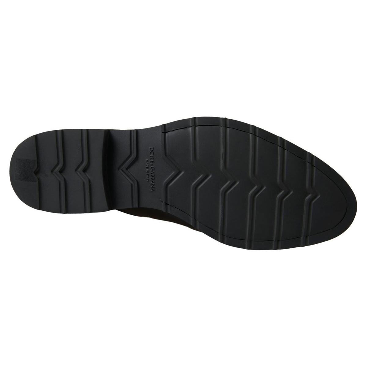 Dolce & Gabbana Elegant Black and White Formal Men's Shoes Dolce & Gabbana Dark Slate Gray