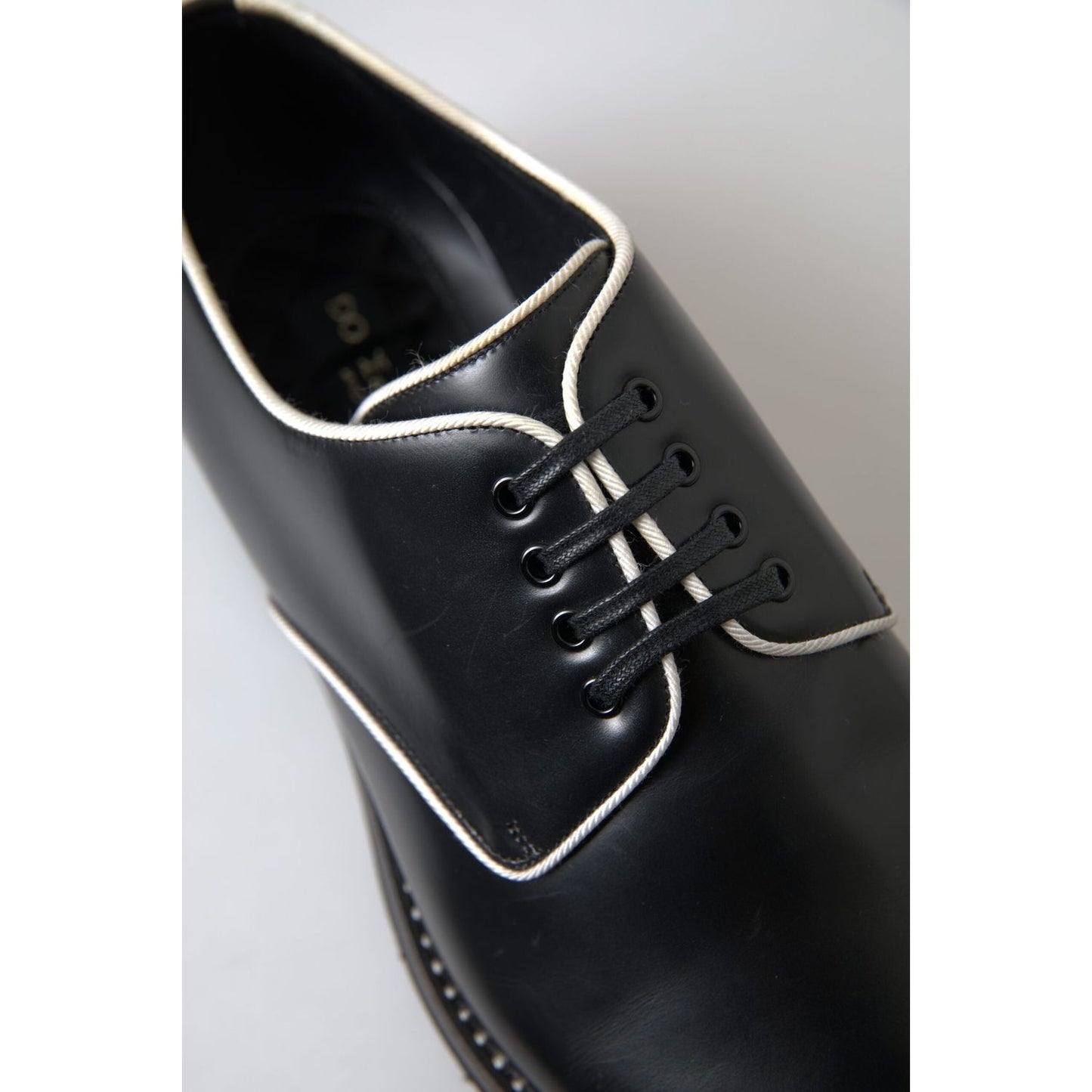 Dolce & Gabbana Elegant Black and White Formal Men's Shoes Dolce & Gabbana Dark Slate Gray