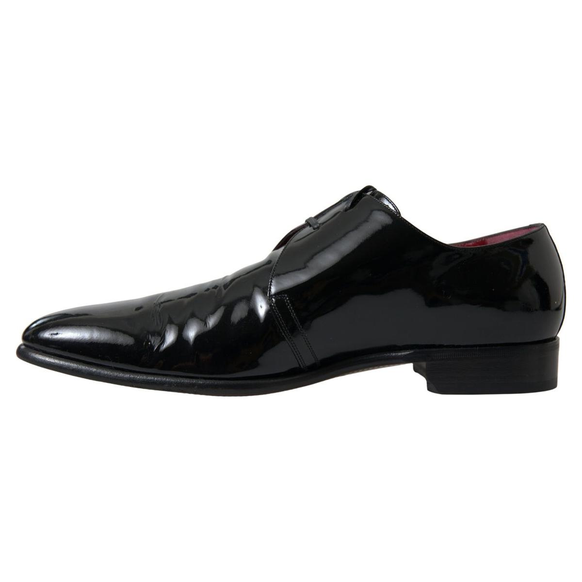 Dolce & Gabbana Elegant Black Patent Leather Formal Men's Shoes Dolce & Gabbana Black