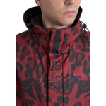 Dolce & Gabbana Radiant Red Leopard Print Hooded Jacket Dolce & Gabbana Dark Slate Gray