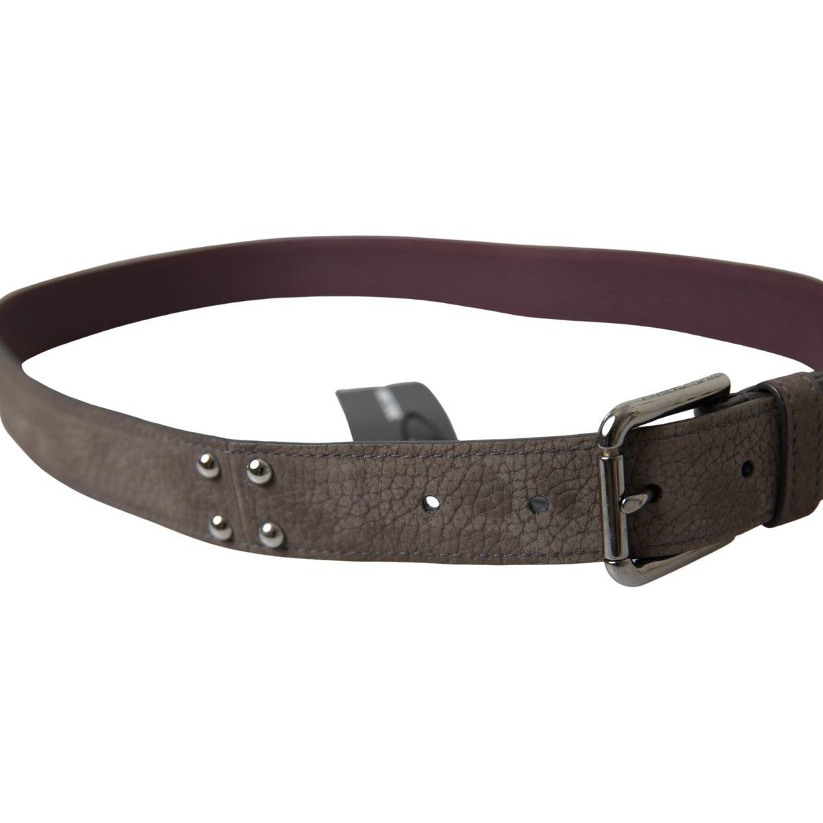 Dolce & Gabbana Elegant Brown Leather Belt with Metal Buckle Dolce & Gabbana Dark Slate Gray