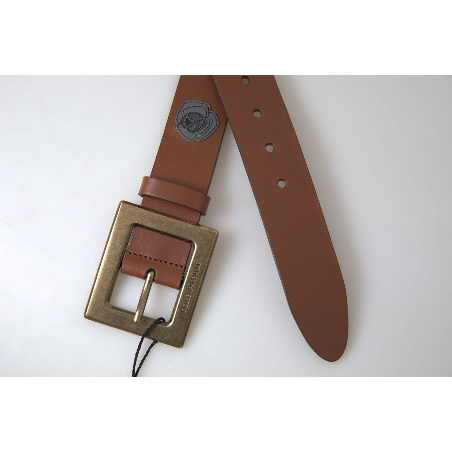 Dolce & Gabbana Elegant Leather Belt with Metal Buckle Dolce & Gabbana Light Gray