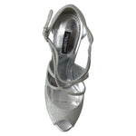 Dolce & Gabbana Silver Shimmers Sandals Heel Pumps Shoes LA10376-40