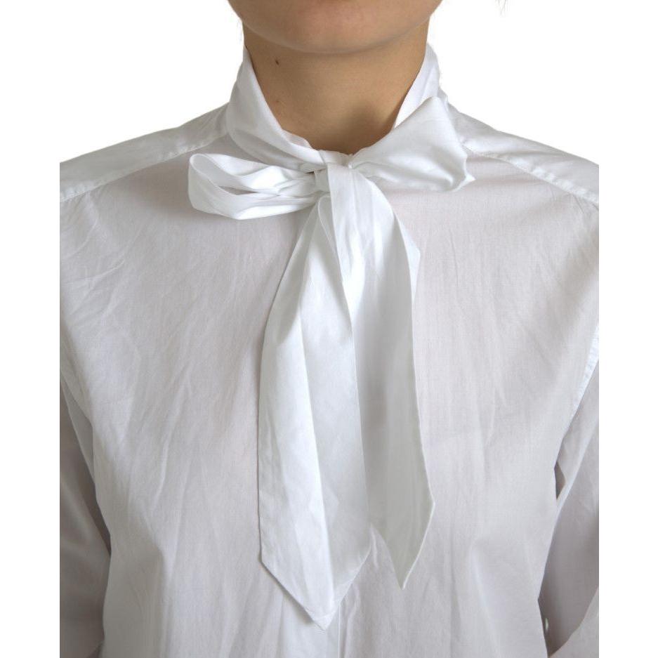 Dolce & Gabbana Elegant White Cotton Long Sleeve Shirt Dolce & Gabbana Gray