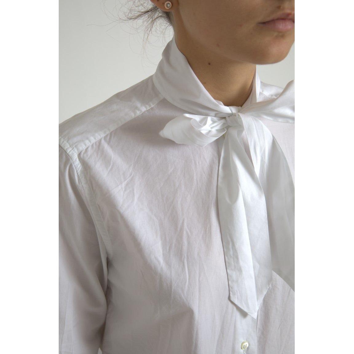 Dolce & Gabbana Elegant White Cotton Long Sleeve Shirt Dolce & Gabbana Gray