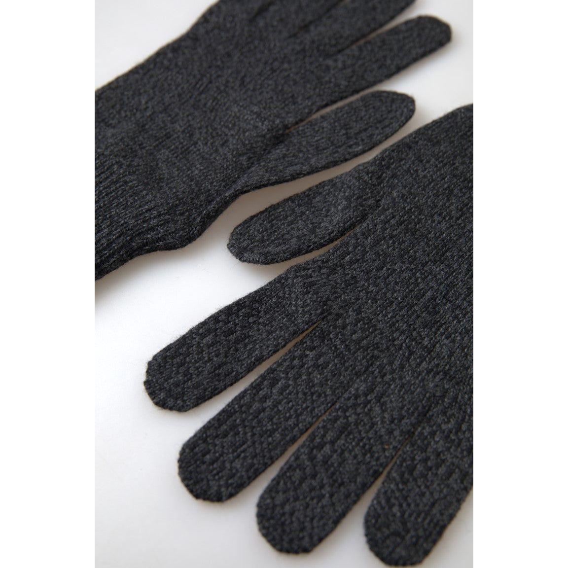 Dolce & Gabbana Elegant Virgin Wool Winter Gloves in Gray Dolce & Gabbana Dark Slate Gray