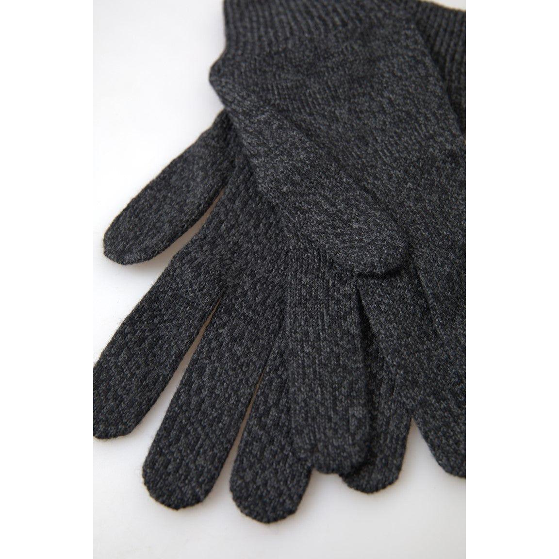 Dolce & Gabbana Elegant Virgin Wool Winter Gloves in Gray Dolce & Gabbana Lavender