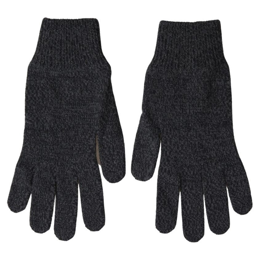 Dolce & Gabbana Elegant Virgin Wool Winter Gloves in Gray Dolce & Gabbana Dark Slate Gray