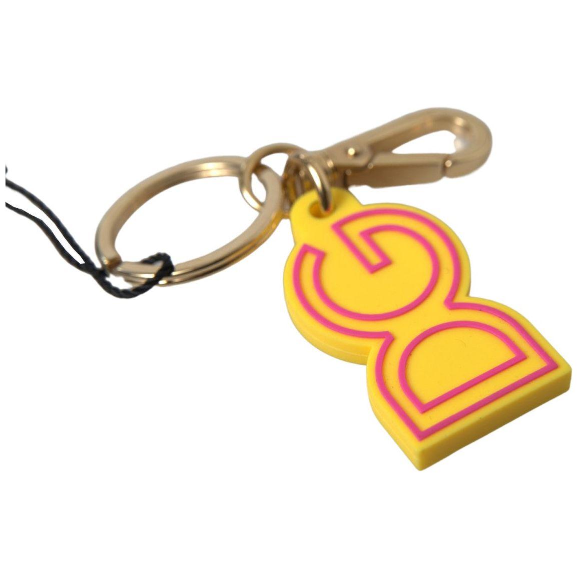 Dolce & Gabbana Chic Yellow Logo-Engraved Keychain Dolce & Gabbana Sandy Brown