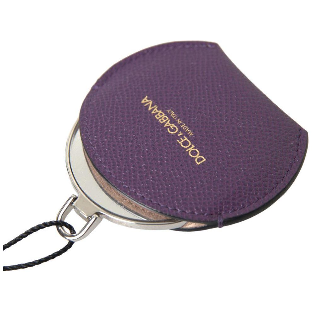 Dolce & Gabbana Elegant Purple Leather Mirror Holder Dolce & Gabbana Dim Gray