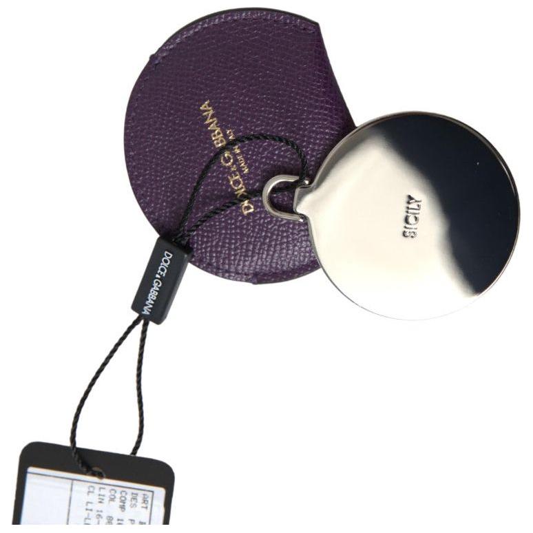 Dolce & Gabbana Elegant Purple Leather Mirror Holder Dolce & Gabbana Dark Slate Gray