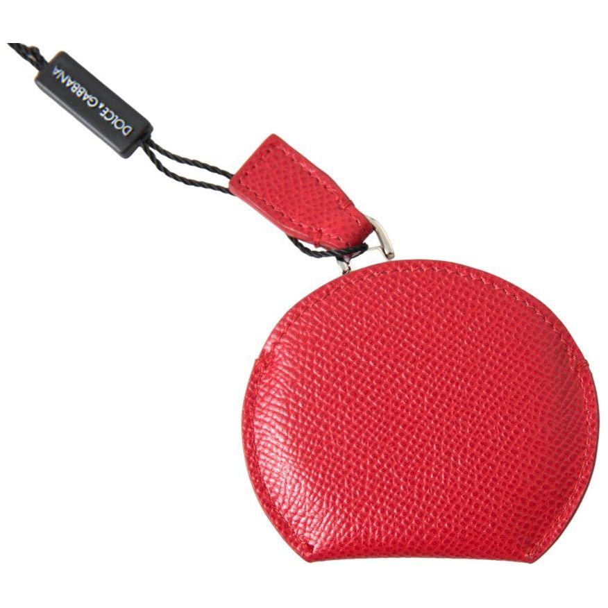 Dolce & Gabbana Elegant Red Leather Mirror Holder Dolce & Gabbana Firebrick