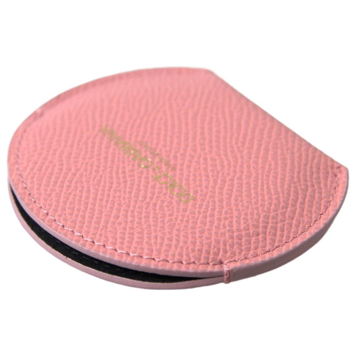Dolce & Gabbana Chic Pink Leather Hand Mirror Holder Dolce & Gabbana Dark Salmon