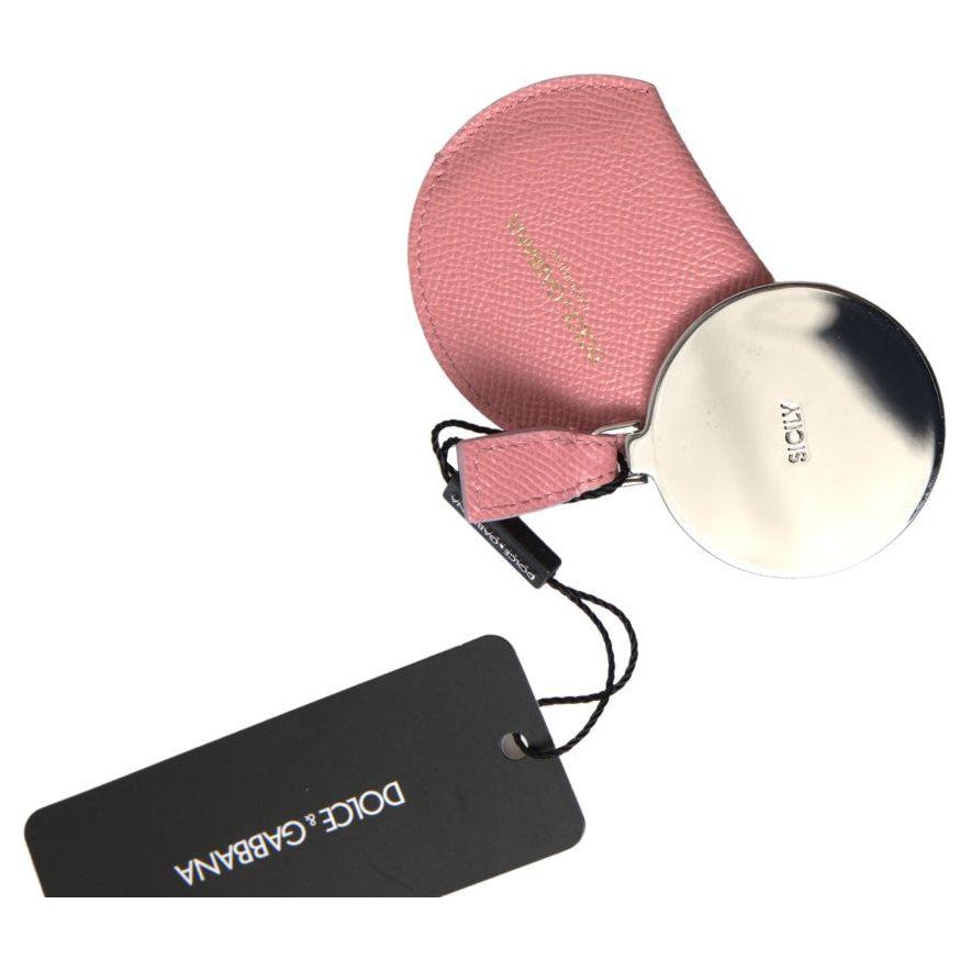 Dolce & Gabbana Chic Pink Leather Hand Mirror Holder Dolce & Gabbana Dark Slate Gray