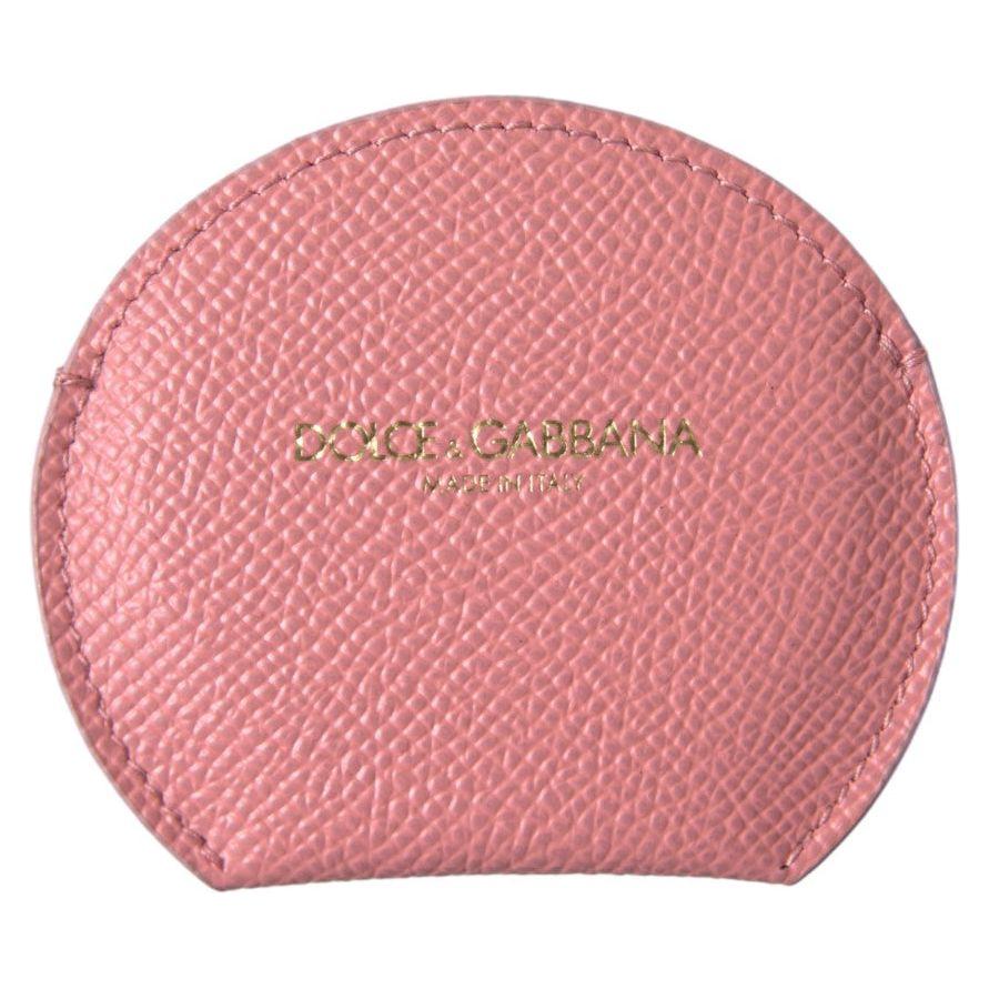 Dolce & Gabbana Chic Pink Leather Hand Mirror Holder Dolce & Gabbana Pale Violet Red