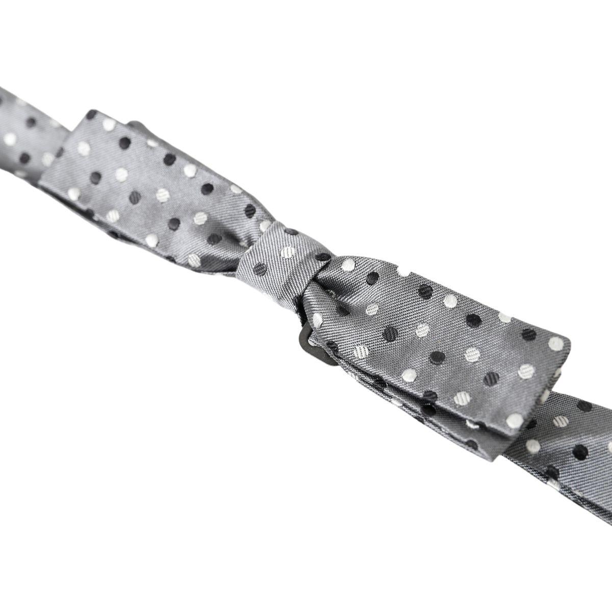 Dolce & Gabbana Elegant Silk Gray Bow Tie Dolce & Gabbana Dark Gray