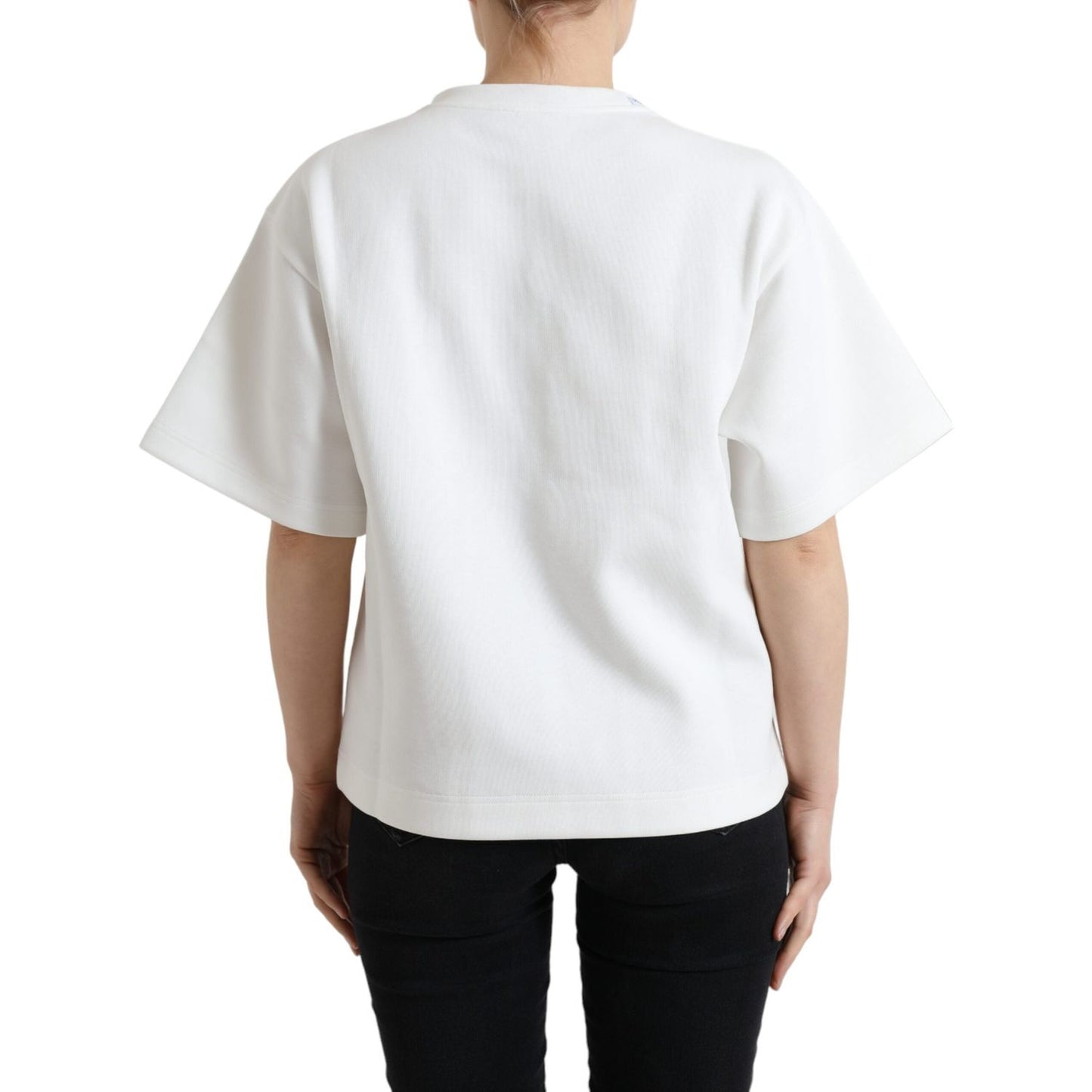 Dolce & Gabbana Embellished Crew Neck Fashion Tee Dolce & Gabbana Light Gray