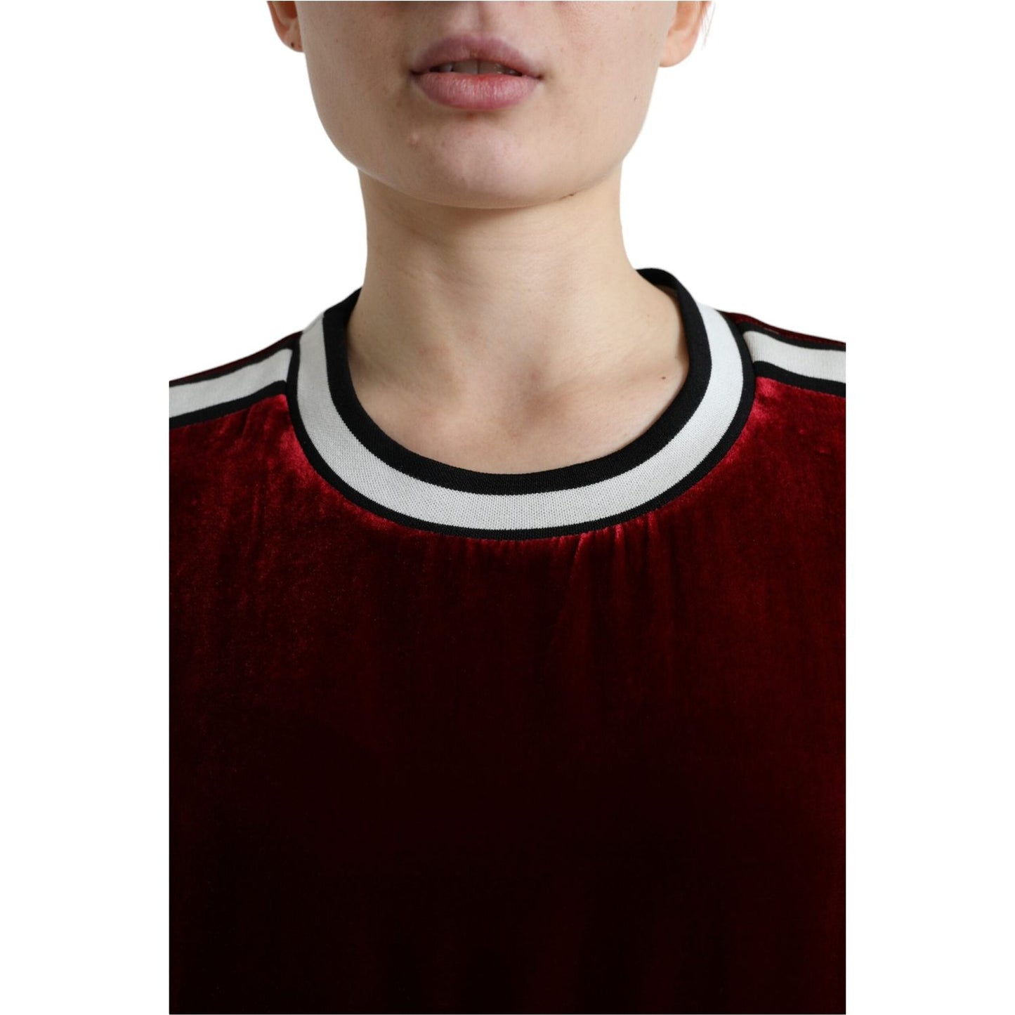 Dolce & Gabbana Elegant Bordeaux Silk-Blend Sweater Dolce & Gabbana Black