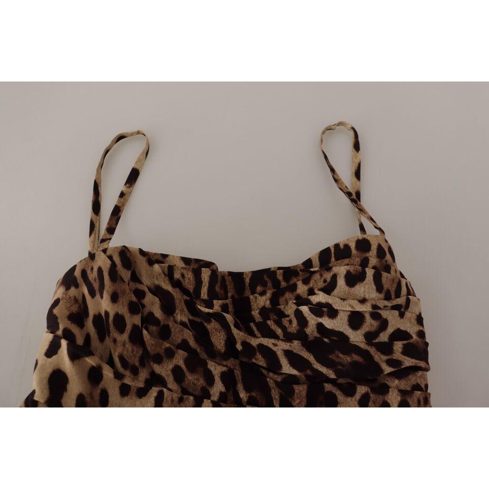 Dolce & Gabbana Elegant Leopard Print Cady Dress Dolce & Gabbana Black