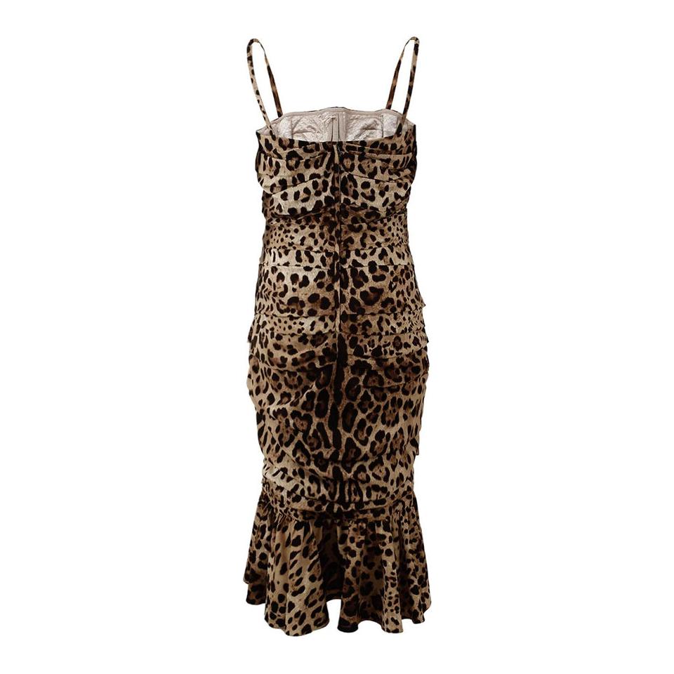 Dolce & Gabbana Elegant Leopard Print Cady Dress Dolce & Gabbana Black