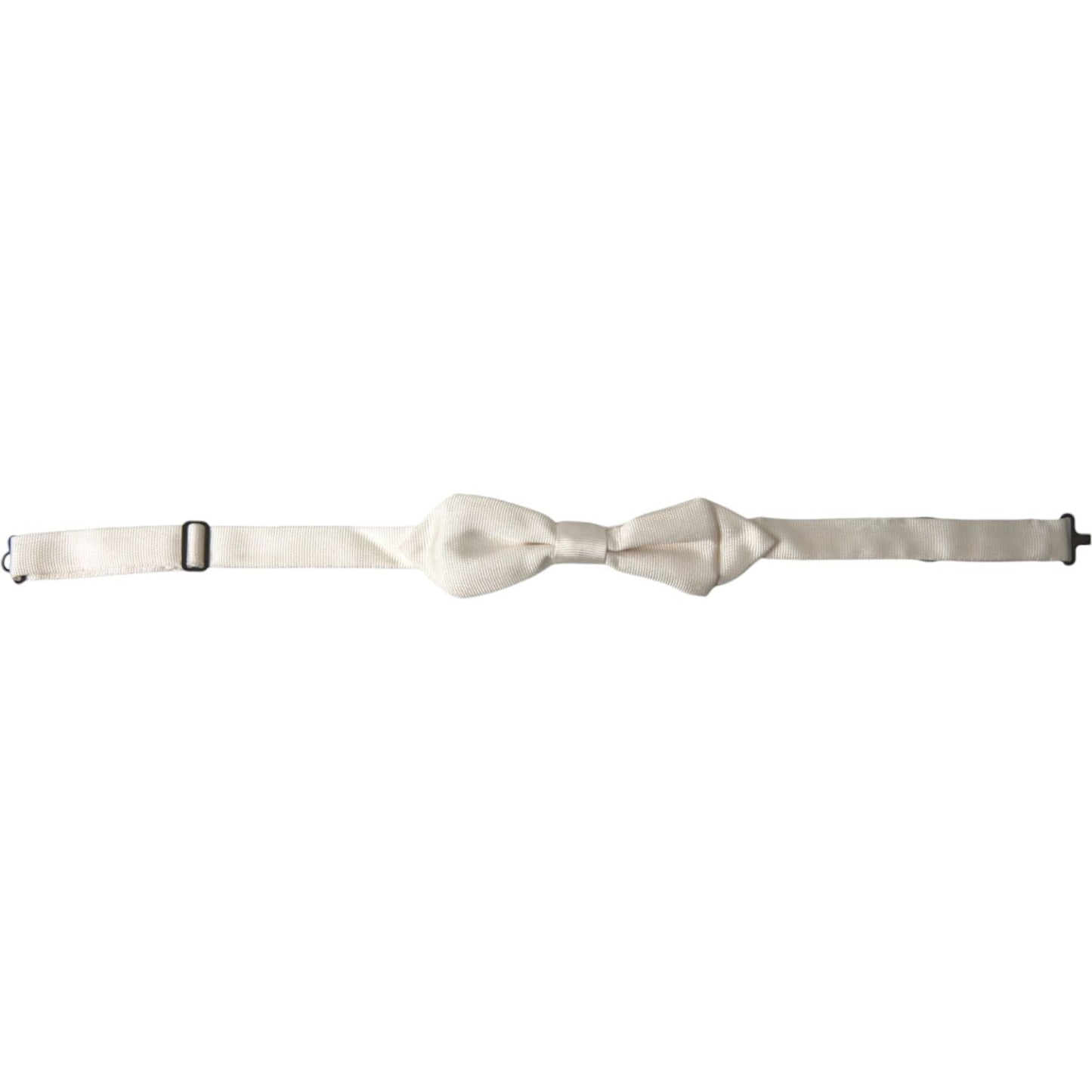 Dolce & Gabbana Elegant White Silk Bow Tie Dolce & Gabbana Light Gray