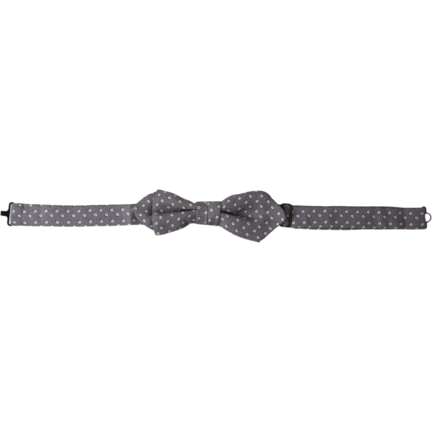 Dolce & Gabbana Elegant Silk Gray Polka Dot Bow Tie Dolce & Gabbana Dim Gray