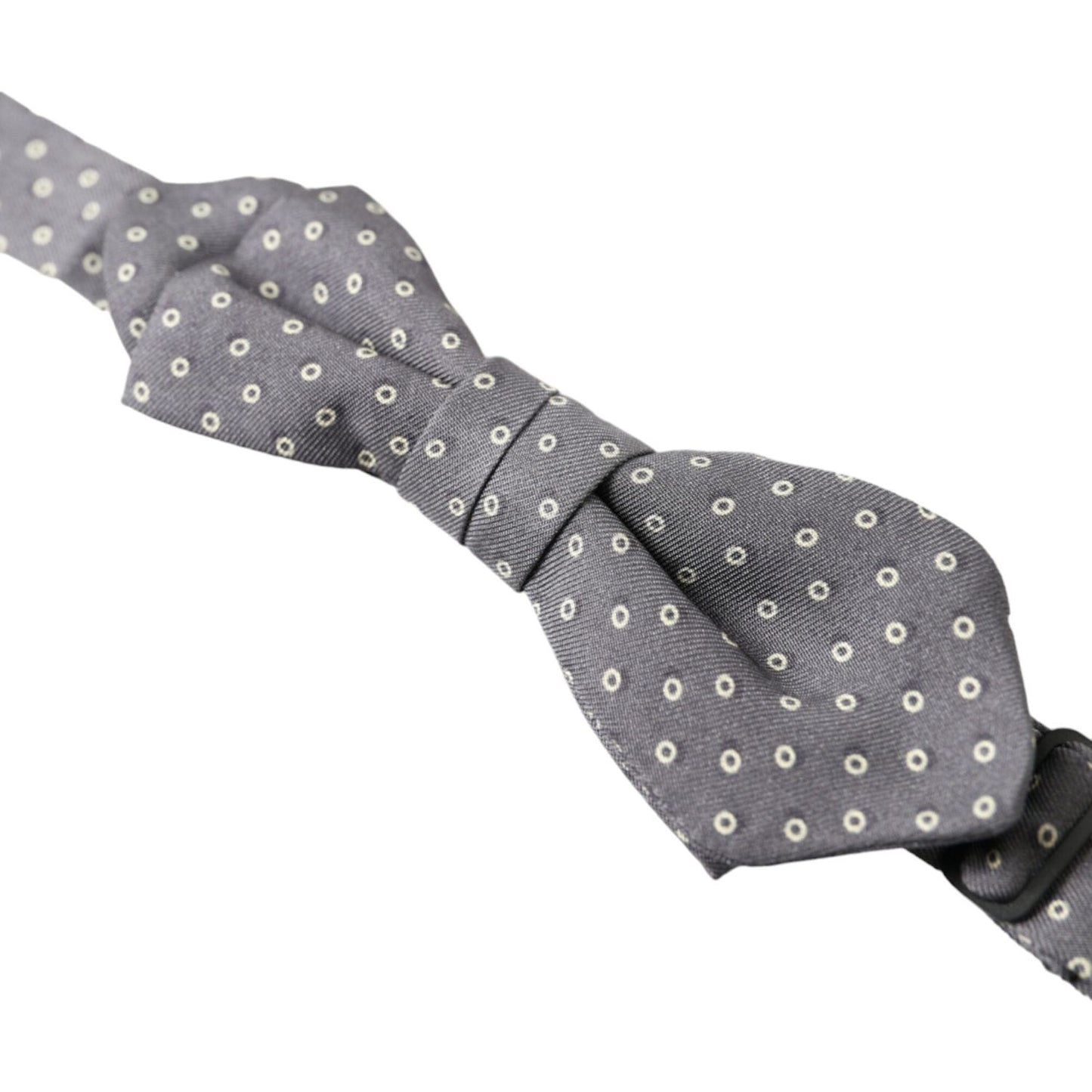 Dolce & Gabbana Elegant Silk Gray Polka Dot Bow Tie Dolce & Gabbana Slate Gray