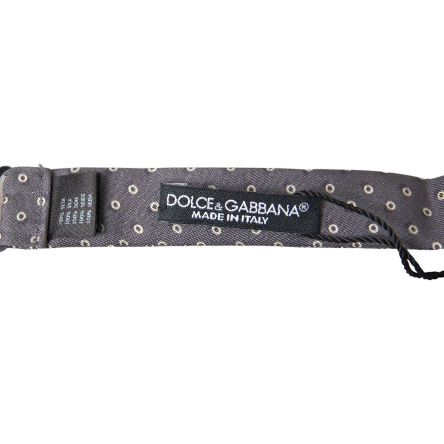 Dolce & Gabbana Elegant Silk Gray Polka Dot Bow Tie Dolce & Gabbana Dark Slate Gray